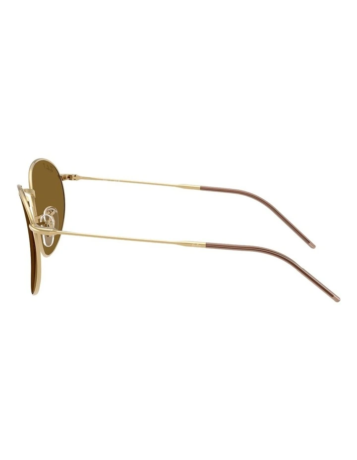 Ray-Ban Round Reverse Metal Polarised Sunglasses in Gold image 3