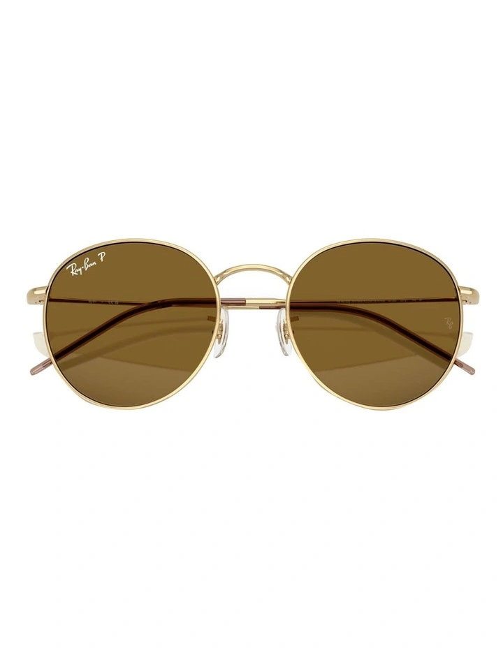 Ray-Ban Round Reverse Metal Polarised Sunglasses in Gold image 5