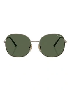 Metal Polarised Sunglasses in Beige