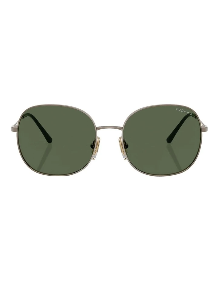 Vogue Eyewear  Metal Polarised Sunglasses in Beige image 2