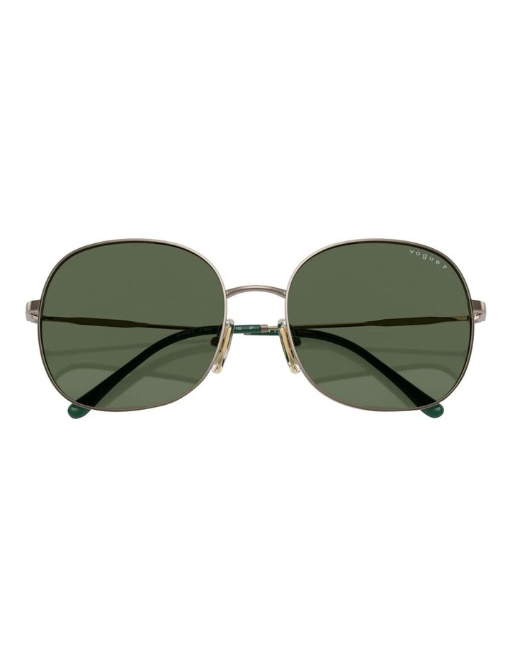Vogue Eyewear  Metal Polarised Sunglasses in Beige image 5