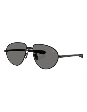 Vizla Metal Polarised Sunglasses in Black