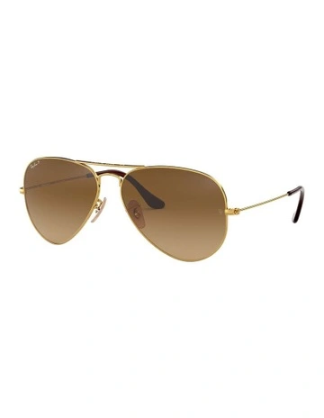 Aviator Gradient Gold RB3025 Polarised Sunglasses