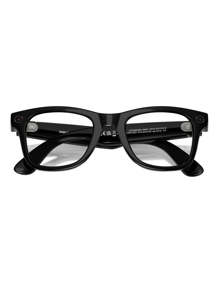 Meta Wayfarer Injected Sunglasses in Black image 5