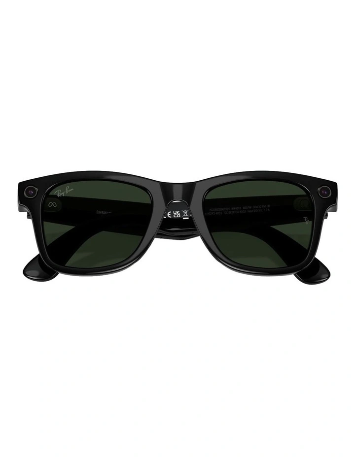 Meta Wayfarer Injected Sunglasses in Black image 7