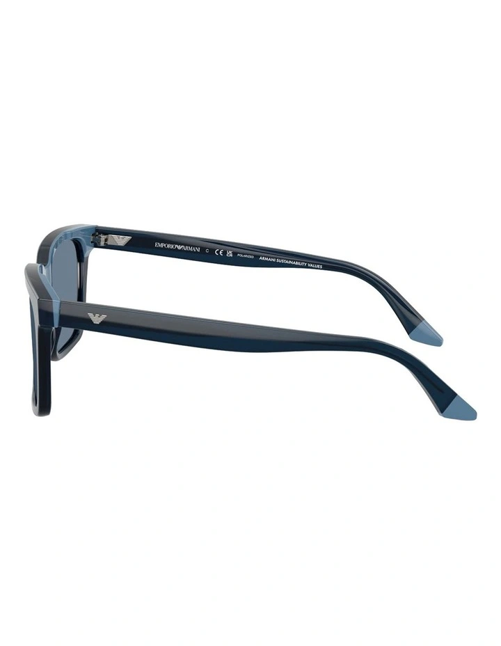 Acetate Polarised Sunglasses in Blue image 3