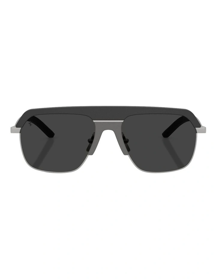 Metal Polarised Sunglasses in Black image 2