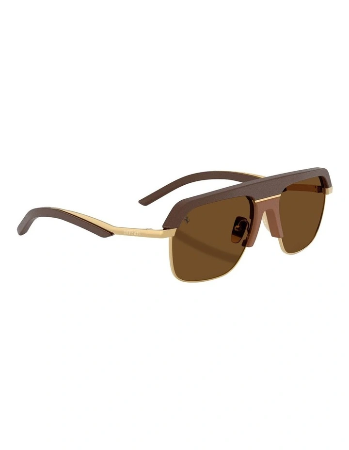 Metal Polarised Sunglasses in Brown image 5