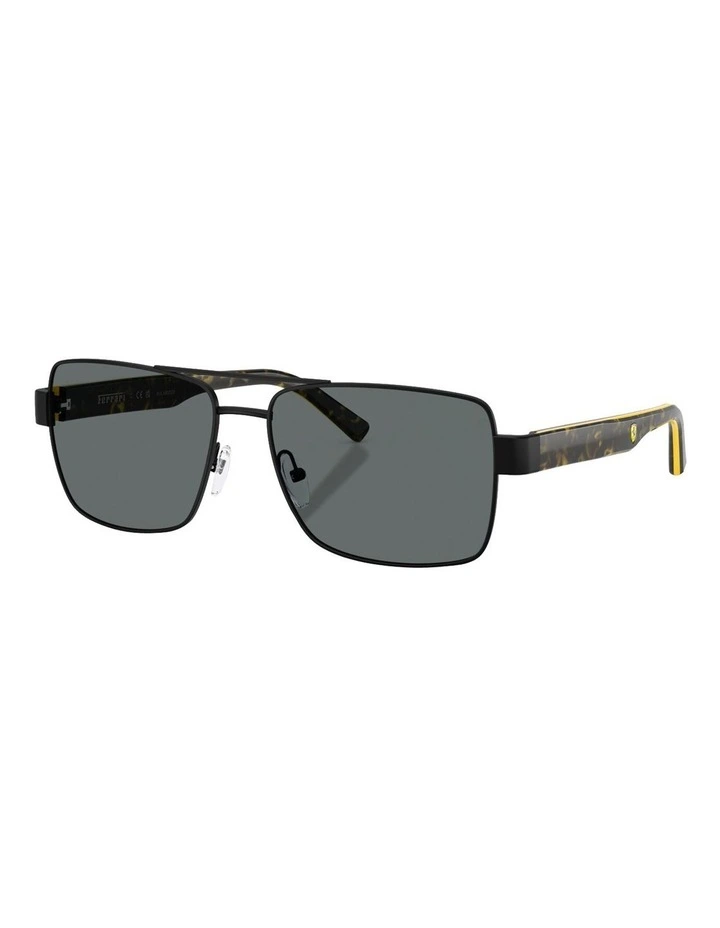 Metal Polarised Sunglasses in Black image 1