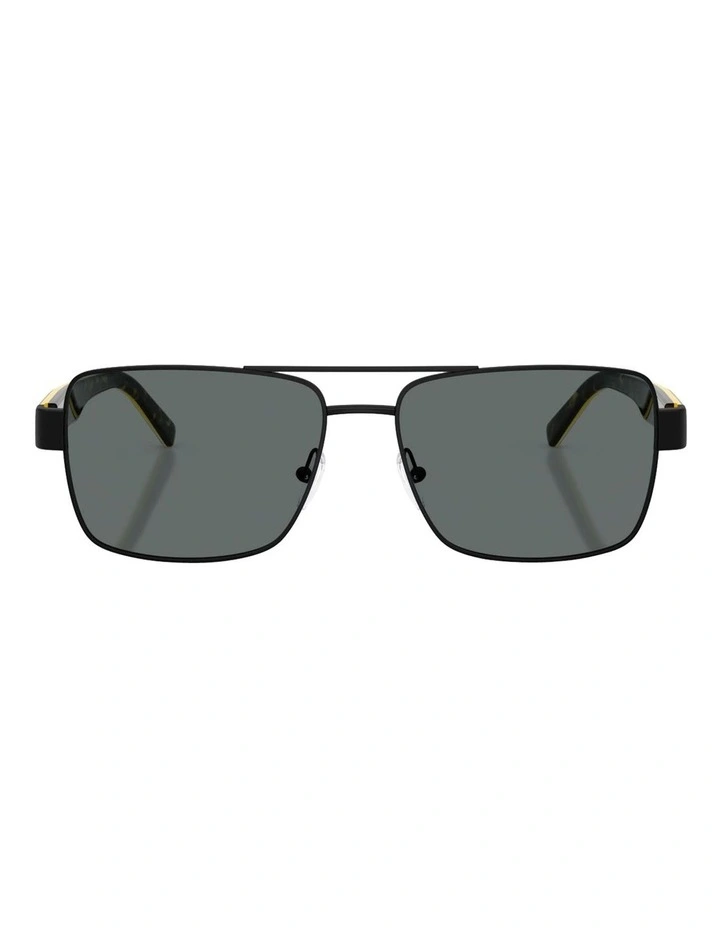 Metal Polarised Sunglasses in Black image 2
