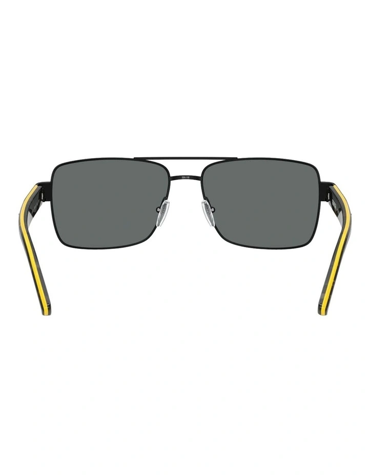 Metal Polarised Sunglasses in Black image 4