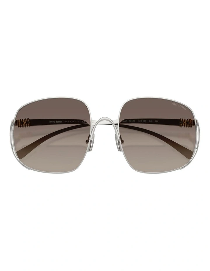 Miu Miu  Metal Sunglasses in Silver image 4