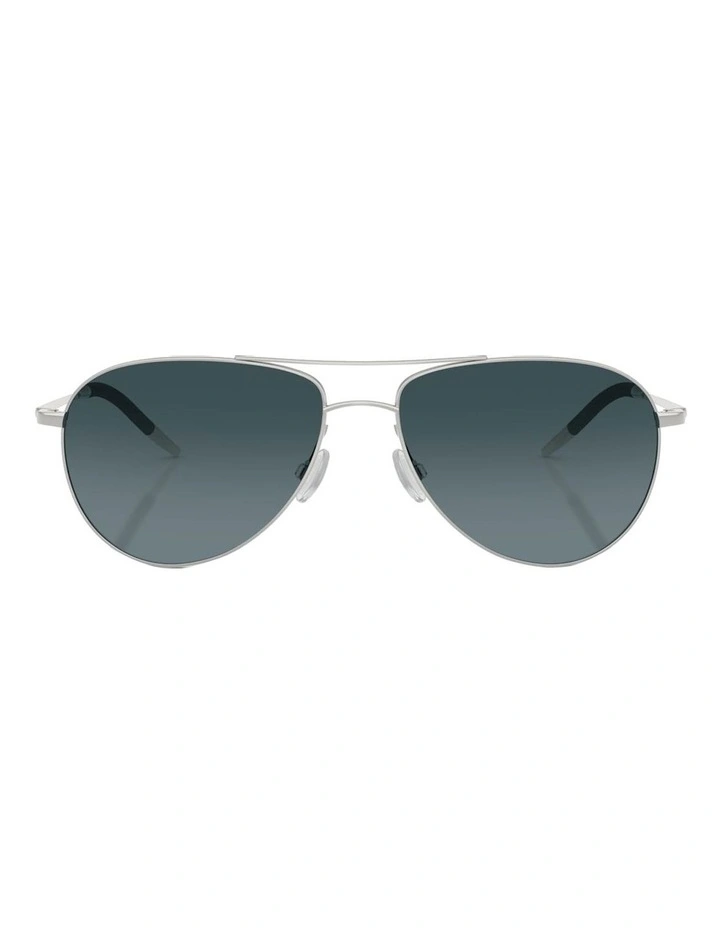 Benedict Metal Polarised Sunglasses in Silver image 2