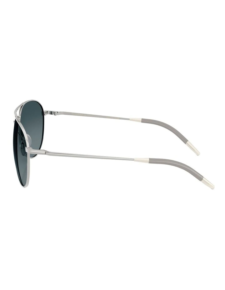 Benedict Metal Polarised Sunglasses in Silver image 3