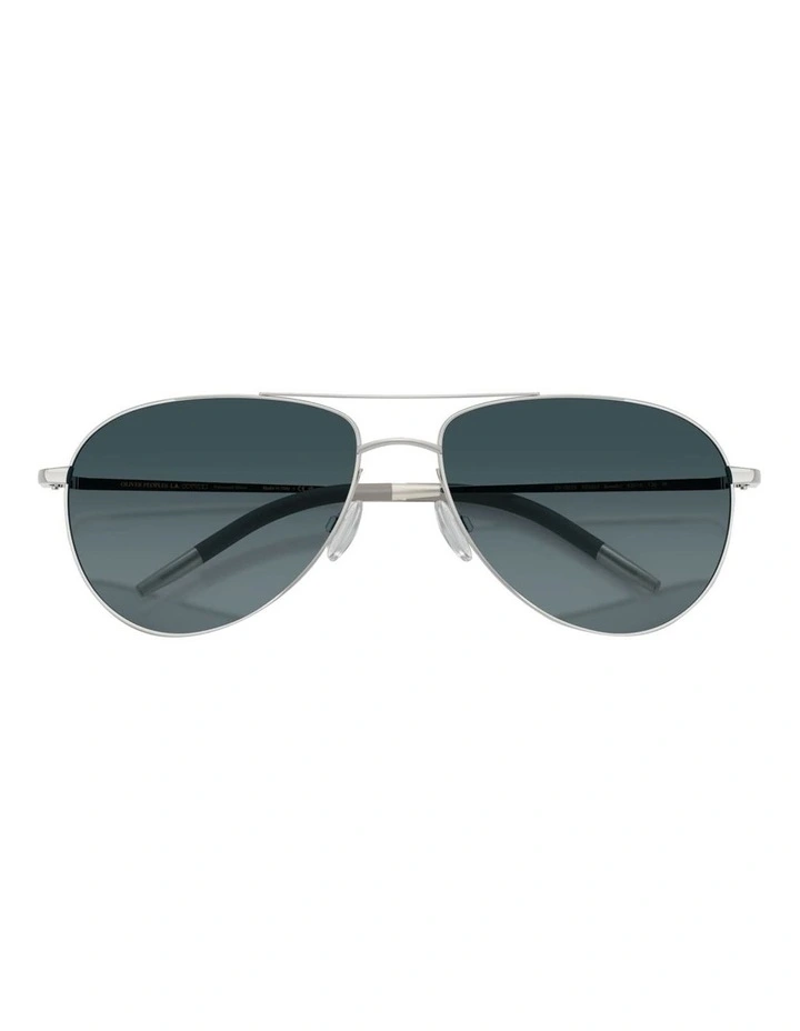 Benedict Metal Polarised Sunglasses in Silver image 4