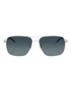 Clifton Metal Polarised Sunglasses in Silver