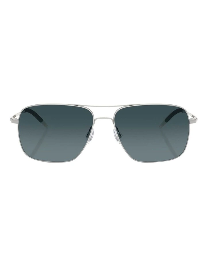 Clifton Metal Polarised Sunglasses in Silver image 1