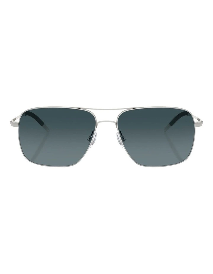 Clifton Metal Polarised Sunglasses in Silver image 2