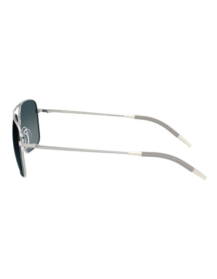 Clifton Metal Polarised Sunglasses in Silver image 3