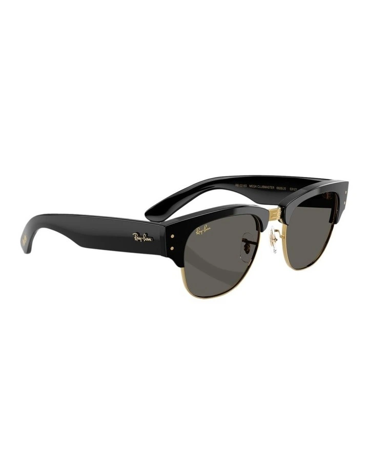 Mega Clubmaster Blacked Out Collection Propionate Sunglasses in Black image 5