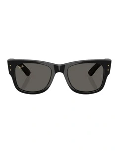 Mega Wayfarer Blacked Out Collection Propionate Sunglasses in Black