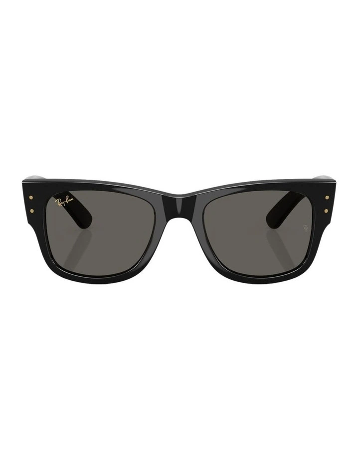 Mega Wayfarer Blacked Out Collection Propionate Sunglasses in Black image 1