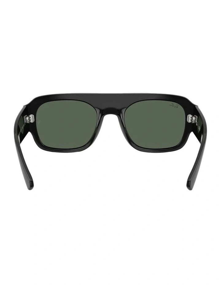 Molded Acetate Sunglasses in Black image 2
