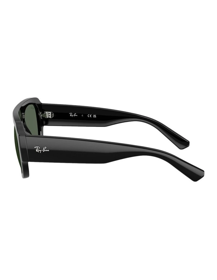 Molded Acetate Sunglasses in Black image 3