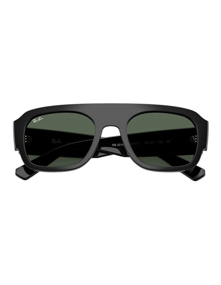 Molded Acetate Sunglasses in Black image 4