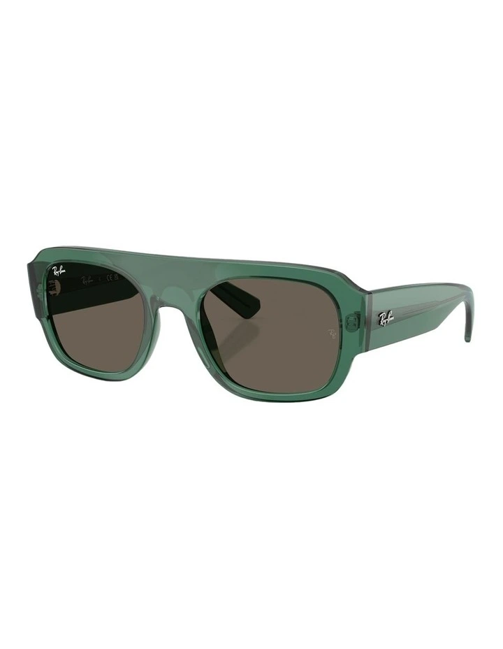 Molded Acetate Sunglasses in Green image 1
