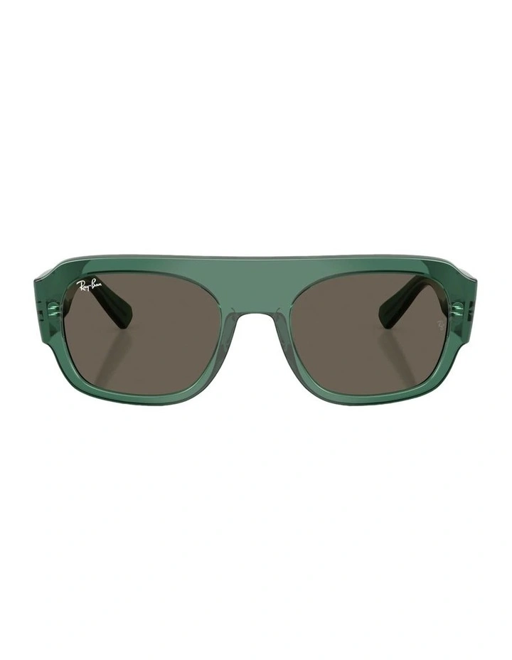 Molded Acetate Sunglasses in Green image 2