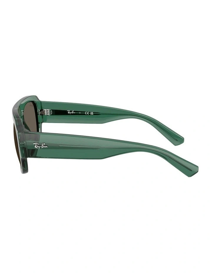 Molded Acetate Sunglasses in Green image 3