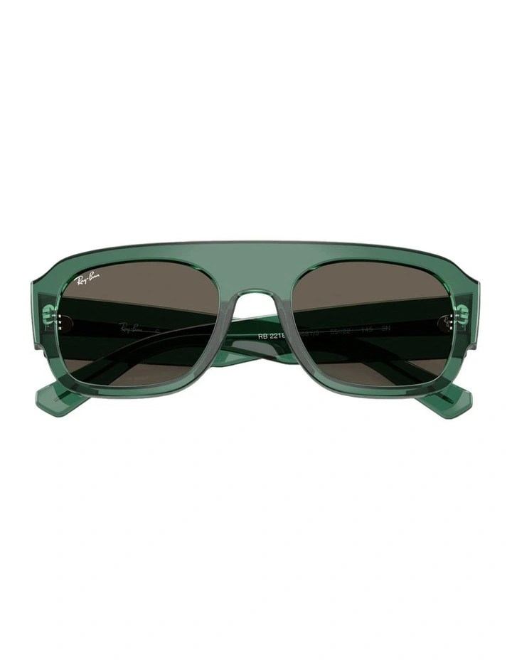 Molded Acetate Sunglasses in Green image 4