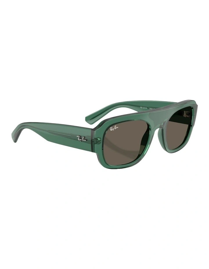 Molded Acetate Sunglasses in Green image 5