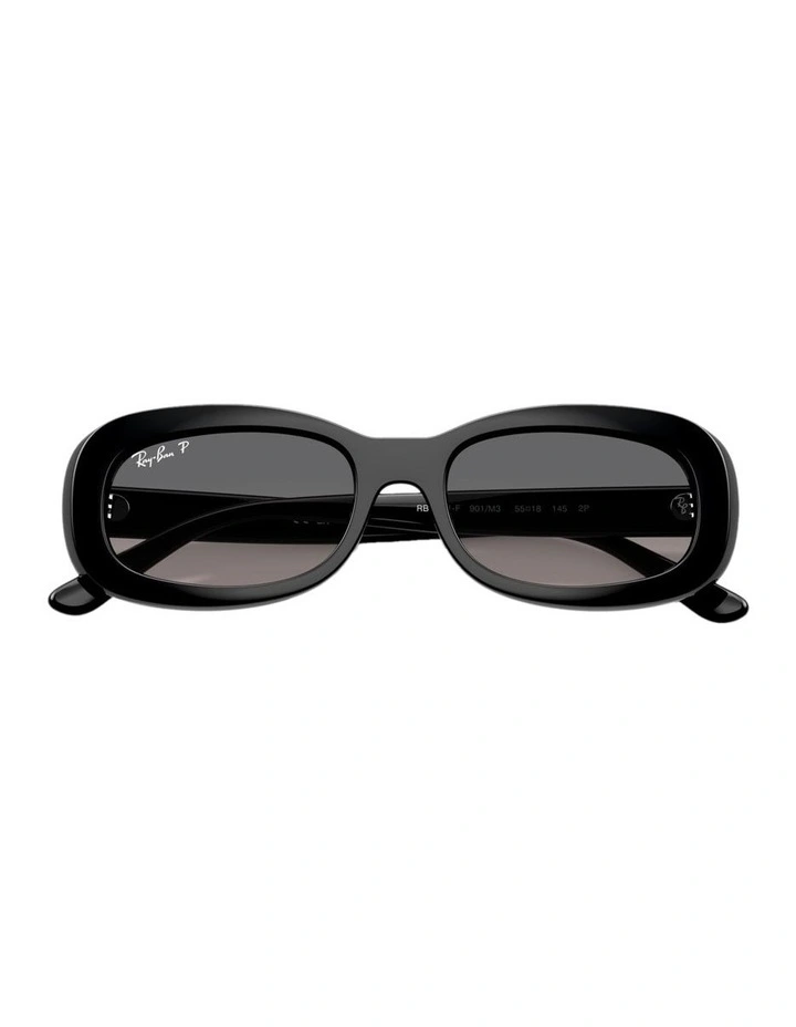 RB2221 Acetate Polarised Sunglasses in Black image 4