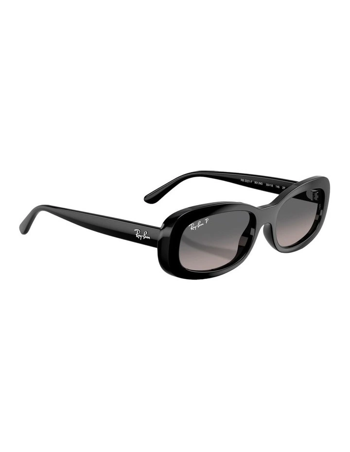 RB2221 Acetate Polarised Sunglasses in Black image 5