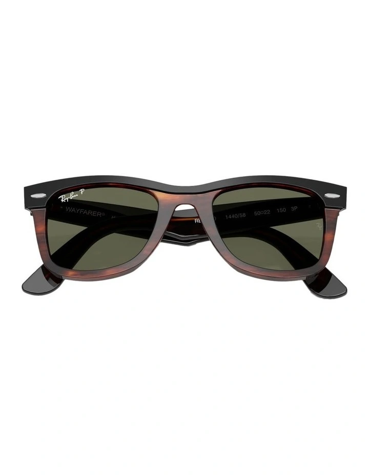 Wayfarer Street Neat Acetate Polarised Sunglasses in Black image 3