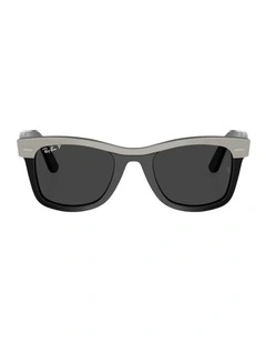 Wayfarer Street Neat Acetate Polarised Sunglasses in Black