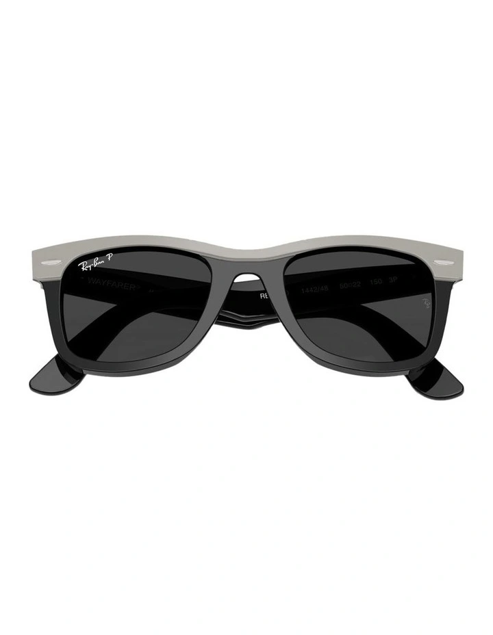 Wayfarer Street Neat Acetate Polarised Sunglasses in Black image 3