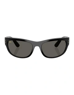 Mega Balorama Blacked Out Collection Propionate Sunglasses in Black