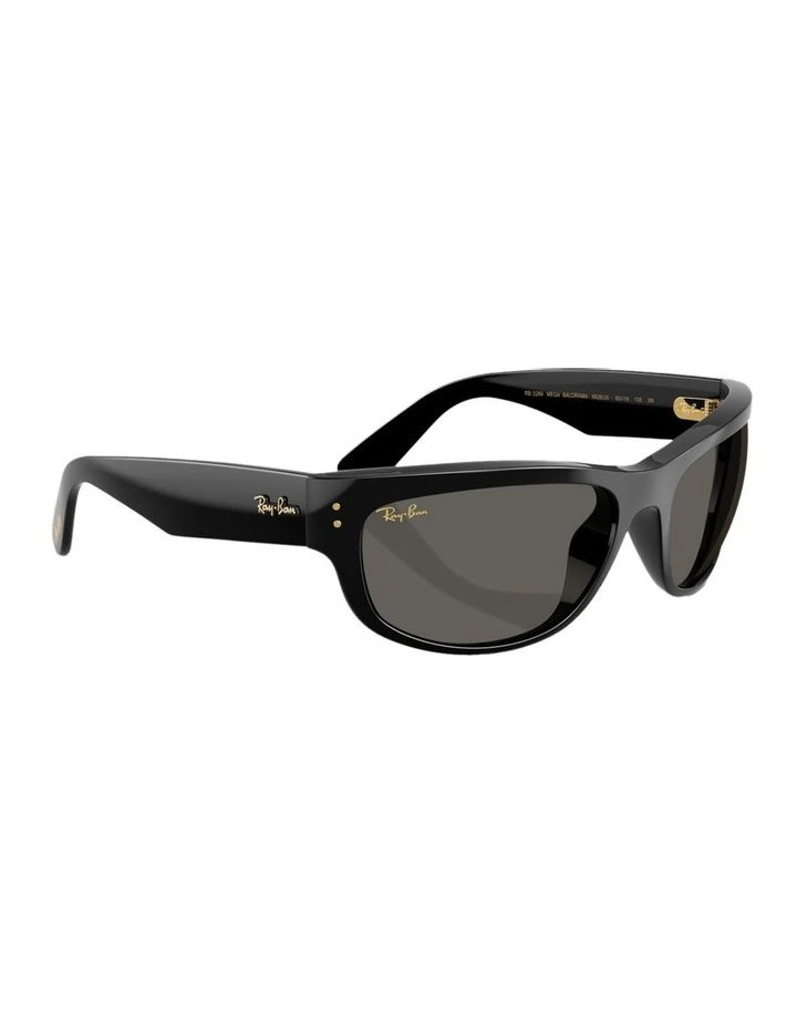 Mega Balorama Blacked Out Collection Propionate Sunglasses in Black image 4