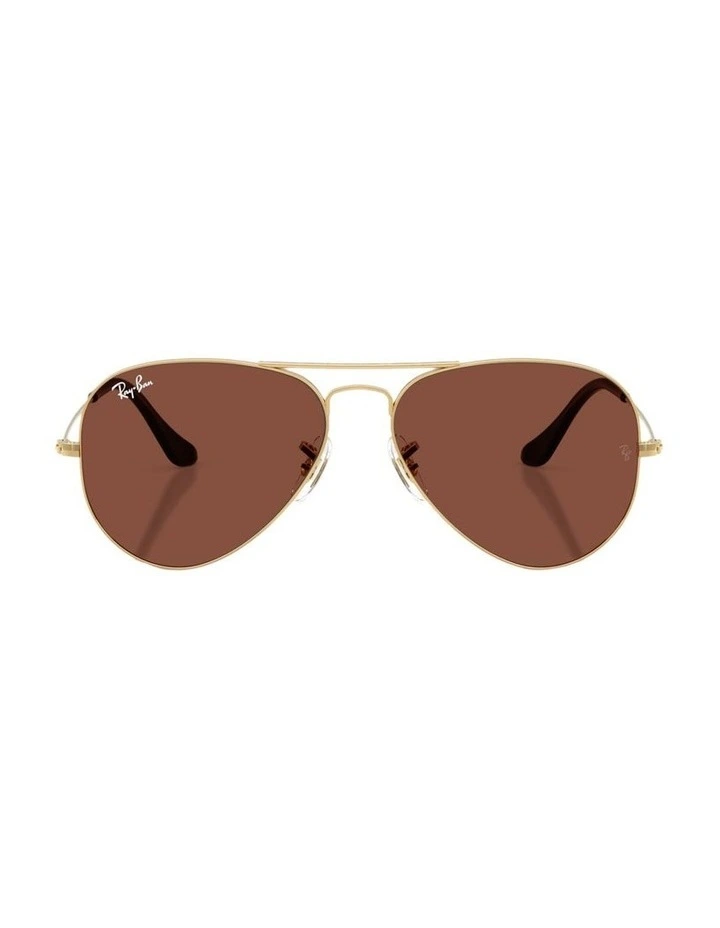 Aviator Large Metal Metal Sunglasses in Gold image 1