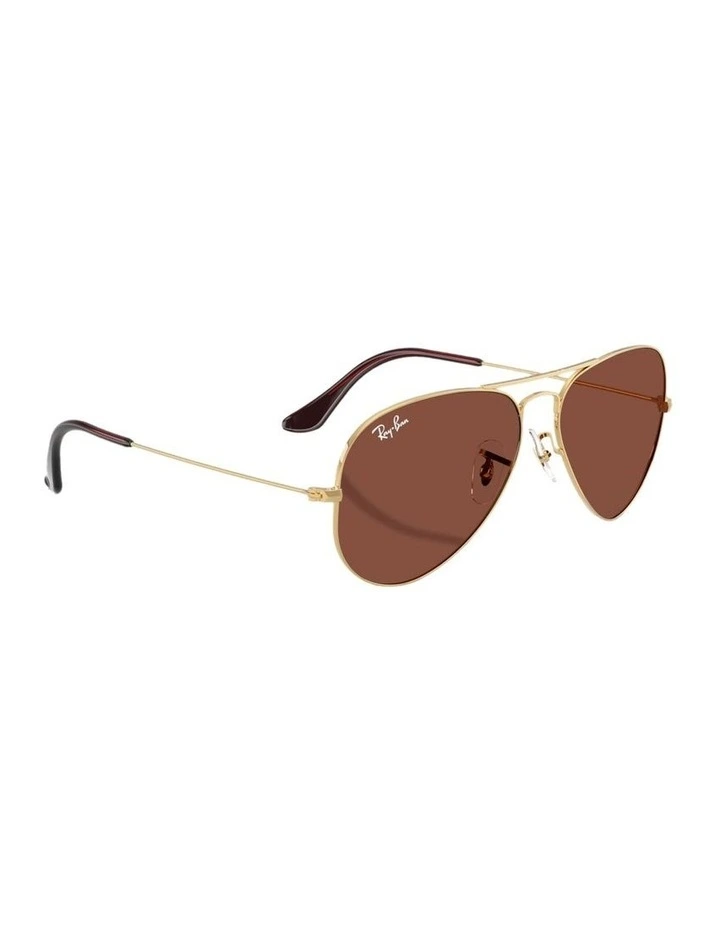 Aviator Large Metal Metal Sunglasses in Gold image 4