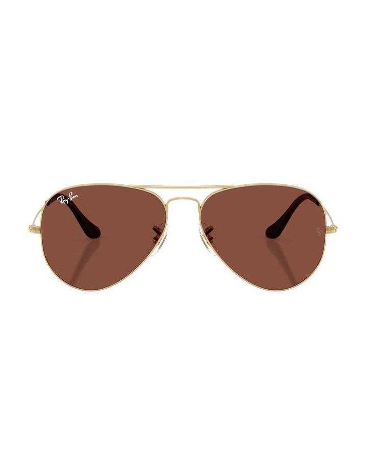 Aviator Large Metal Sunglasses in Gold image 2