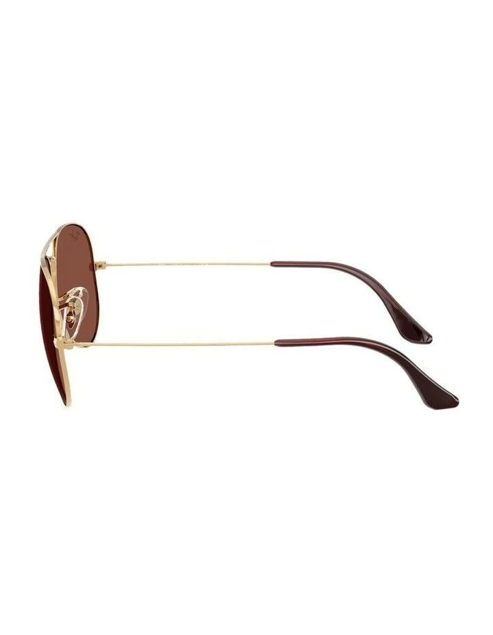 Aviator Large Metal Sunglasses in Gold image 3
