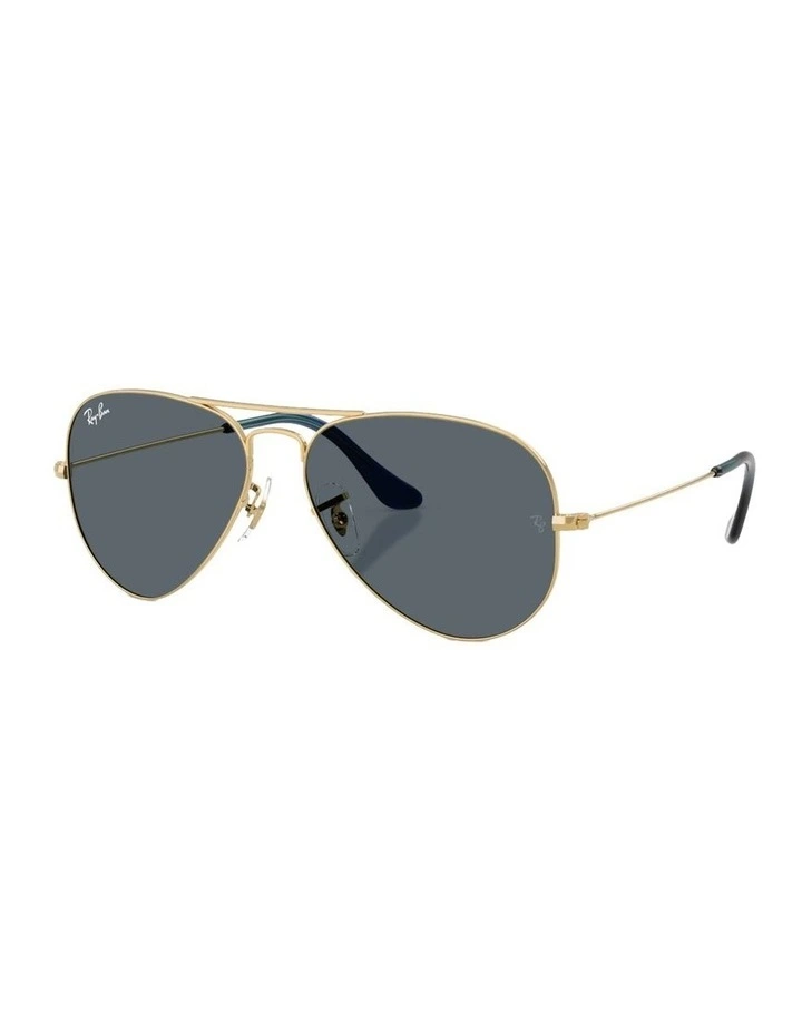 Aviator Large Metal Sunglasses in Gold image 1