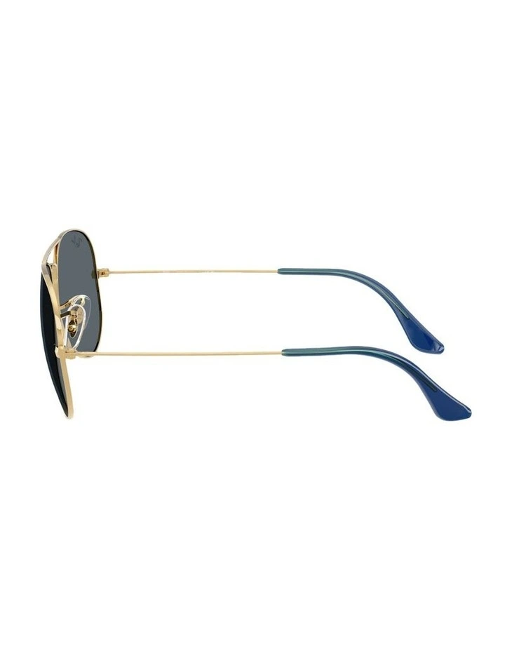 Aviator Large Metal Sunglasses in Gold image 3