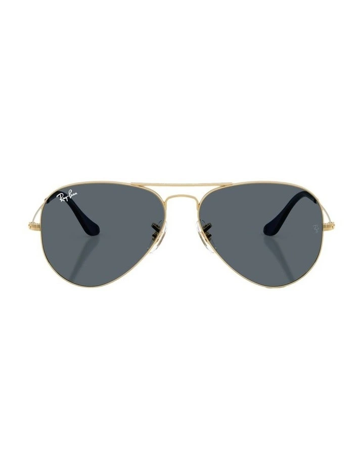 Aviator Large Metal Sunglasses in Gold image 1