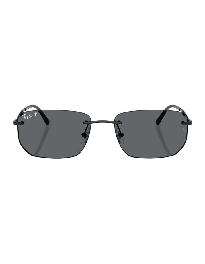 Metal Polarised Sunglasses in Black image 2