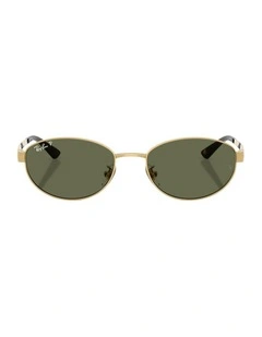 Metal Polarised Sunglasses in Gold